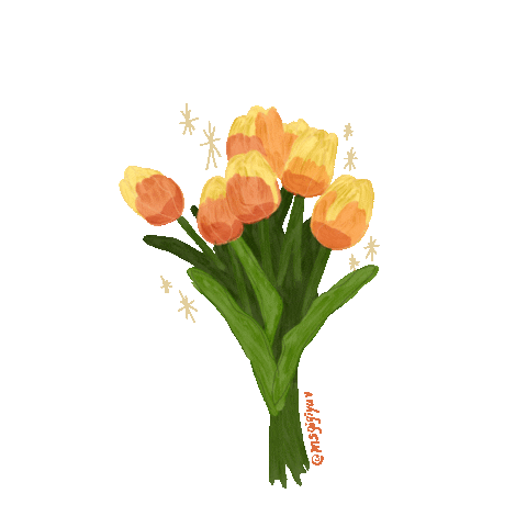 msgigiyu illustration flower yellow orange Sticker