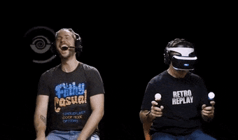 RETROREPLAY laugh vr virtual reality nolan north GIF