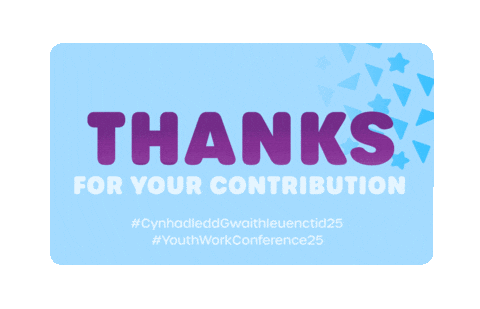 Thanks Diolch Sticker by Council for Wales of Voluntary Youth Services