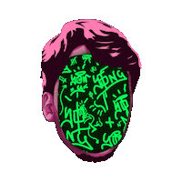 who_dat_j0ny rainbow crazy glow techno Sticker