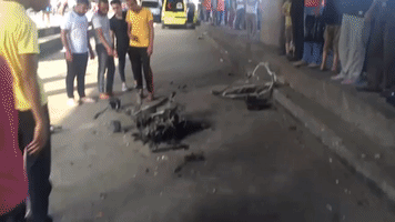 Footage Shows Remains Of Car Bomb In Central Cairo
