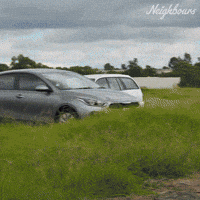 Car Crash Stunt GIF by Neighbours (Official TV Show account)