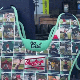 kingkaps7 giphyupload kingkaps7 a closer look at cal raleighs littleleagueclassic chest protector GIF