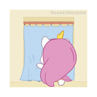 Peeking Spying Sticker by Brave Unicorn