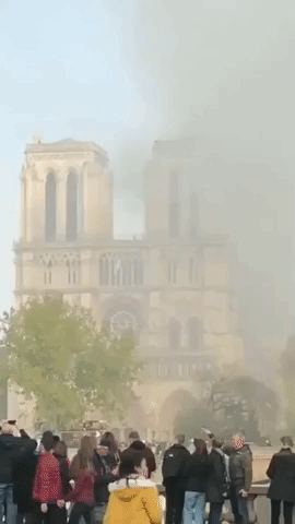 Smoke Seen Pouring From Burning Notre Dame Cathedral