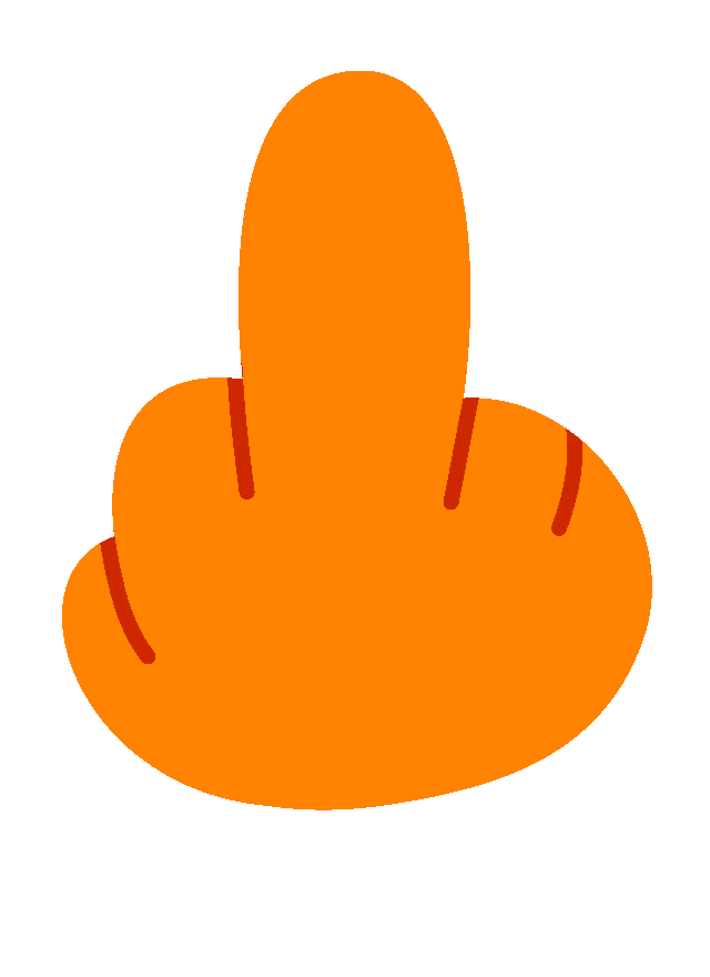 Orange Middle Finger Sticker