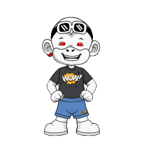 White Monkey Wow Sticker by Zhot