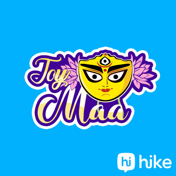 Jai Mata Di Bangla GIF by Hike Sticker Chat