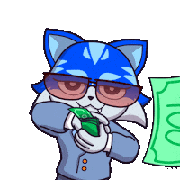 Make It Rain Cat Sticker by Toshithecat