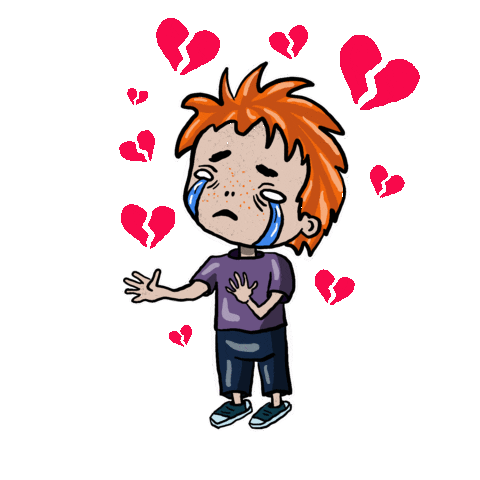 Broken Heart Cry Sticker