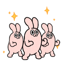 mics_p happy dance rabbit character Sticker