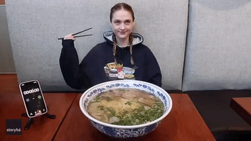 Auckland Woman First to Conquer Restaurant's 'Giant Ramen' Challenge
