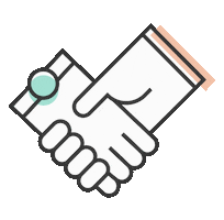 relationship handshake Sticker by Helen & Gertrude
