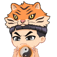 Angry Ying Yang Sticker