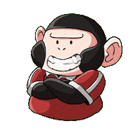 Boki_Creation happy smile chimp chimpanzee Sticker