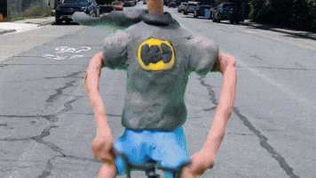 Claymation Batman on a Bike