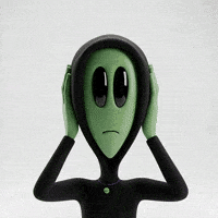 Cover Ears Turn It Down GIF by Lonely Aliens