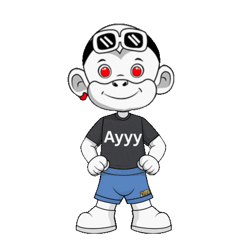Animated Gif White Monkey Sticker by Zhot