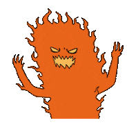 angry fire Sticker by ghostdoor