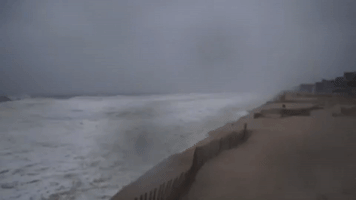 Nor'easter Waves Crash Onto Jersey Beaches