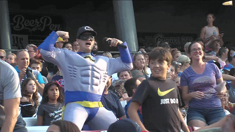 minor league baseball batman GIF by Kane County Cougars