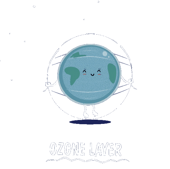 Happy Ozone Layer Sticker by Sam Omo
