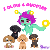 Glow Puppy Love Sticker by ShimmertheGlowworm