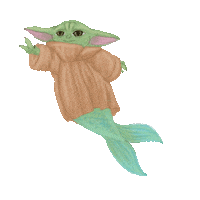 ShvetcArt kid babyyoda mermay shvetcart Sticker