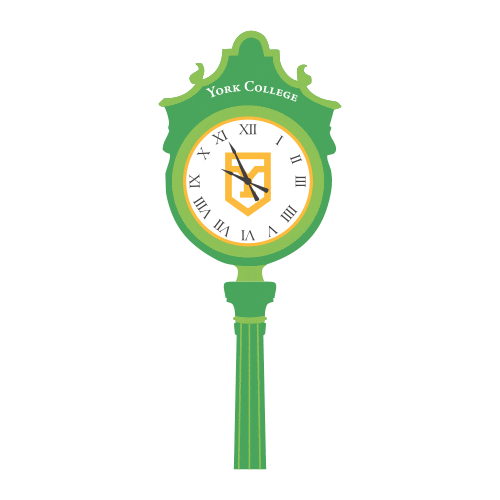 Clock Ycp Sticker by York College of Pennsylvania