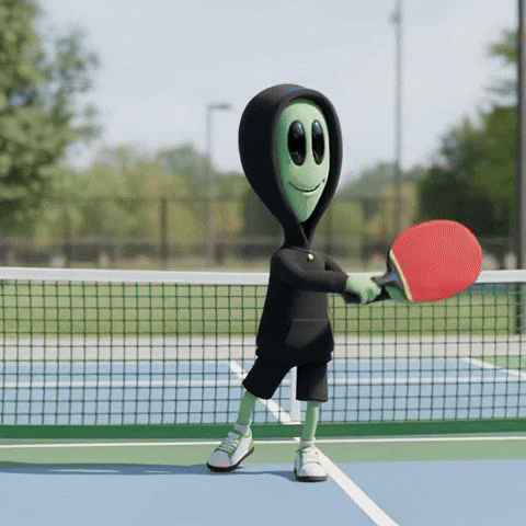 Pickleball Serving GIF by Lonely Aliens