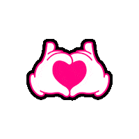 bgnagency love you lovely pink heart hand heart Sticker