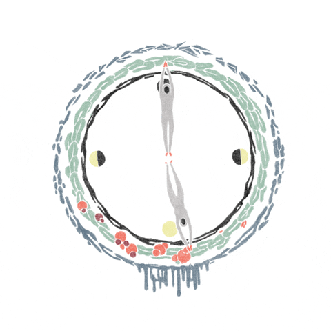 illustration clock GIF by Thoka Maer