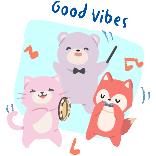 Happy Good Vibes Sticker by Cubcoats