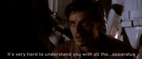 episode 7 its very hard to understand you with all the apparatus GIF by Star Wars