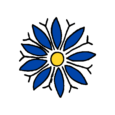 Blue Flower Kwiatek Sticker