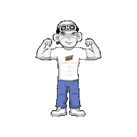 Flexing Six Pack Sticker by Zhot