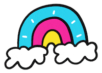 Missbambi happy pink rainbow yellow Sticker