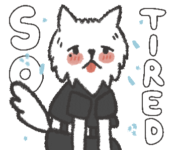 tired dog Sticker by katko