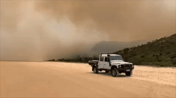 Smoke Rises From Bushfire on Queensland's Fraser Island