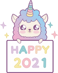 New Year Unicorn Sticker