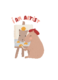 Artist Drawing Sticker