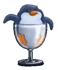 sannannas penguin bird fly glass Sticker