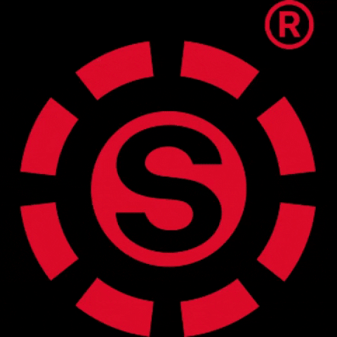 Soltech red sun spinning icon GIF