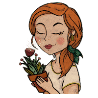 yaizajr girl cartoon woman plant Sticker
