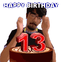 Thirteenth Birthday Sticker