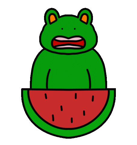 Frog Watermelon Sticker