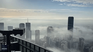 Stunning Eagle-Eye View Shows Fog Shrouding Brisbane