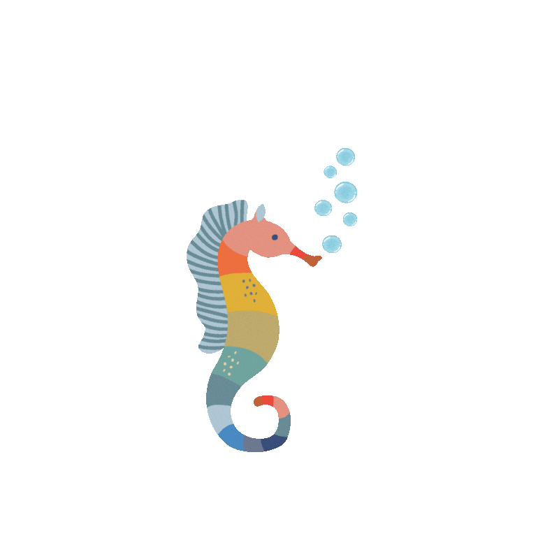 Seahorse Sealife Sticker by rillagorilla