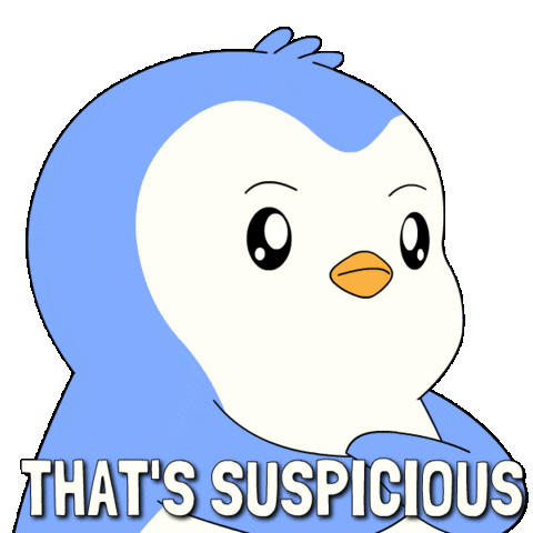 Suspicious I See You Sticker by Pudgy Penguins