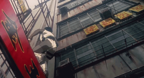 ucial giphygifmaker ghost in the shell kusanagi landing GIF